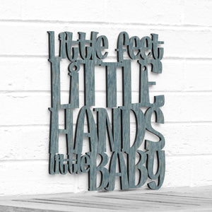 Spunky Fluff Proudly handmade in South Dakota, USA Medium / Weathered Denim Little Feet, Little Hands, Little Baby
