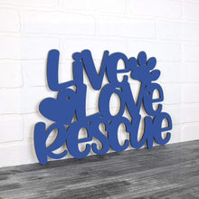 Load image into Gallery viewer, Spunky Fluff Proudly handmade in South Dakota, USA Small / Cobalt Blue Live Love Rescue
