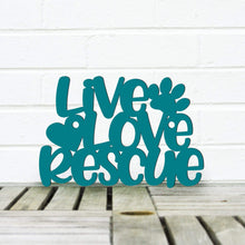 Load image into Gallery viewer, Spunky Fluff Proudly handmade in South Dakota, USA Small / Teal Live Love Rescue
