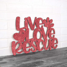 Load image into Gallery viewer, Spunky Fluff Proudly handmade in South Dakota, USA Small / Weathered Red Live Love Rescue
