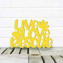Load image into Gallery viewer, Spunky Fluff Proudly handmade in South Dakota, USA Small / Yellow Live Love Rescue
