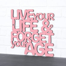 Load image into Gallery viewer, Spunky Fluff Proudly handmade in South Dakota, USA Medium / Pink Live Your Life &amp; Forget Your Age
