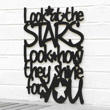 Load image into Gallery viewer, Spunky Fluff Proudly handmade in South Dakota, USA Medium / Black &quot;Look At The Stars&quot; Wall Décor (From Coldplay&#39;s &quot;Yellow&quot;)
