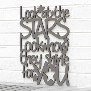 Spunky Fluff Proudly handmade in South Dakota, USA Medium / Charcoal Gray "Look At The Stars" Wall Décor (From Coldplay's "Yellow")