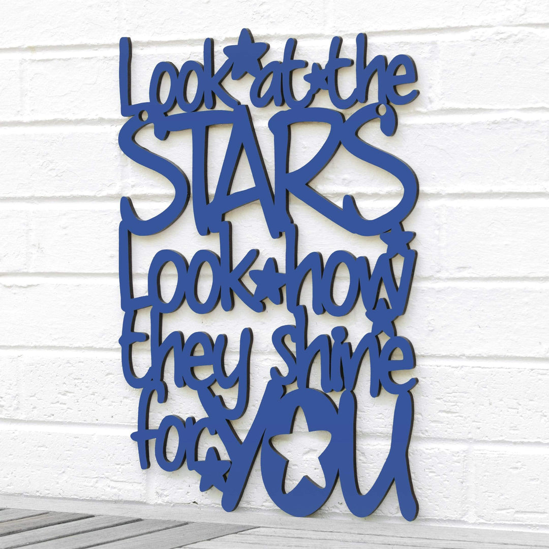 Spunky Fluff Proudly handmade in South Dakota, USA Medium / Cobalt Blue "Look At The Stars" Wall Décor (From Coldplay&