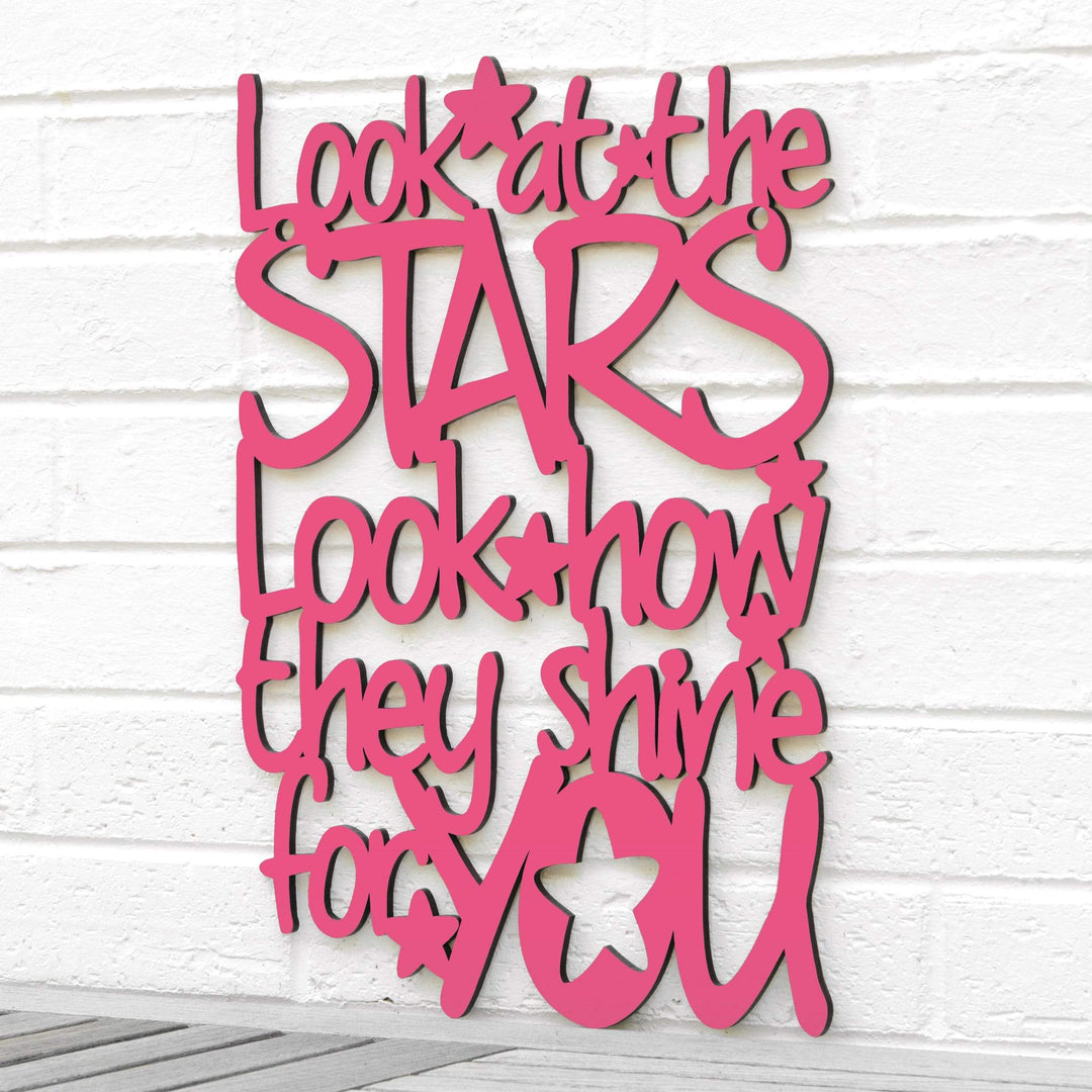 Spunky Fluff Proudly handmade in South Dakota, USA Medium / Magenta "Look At The Stars" Wall Décor (From Coldplay&