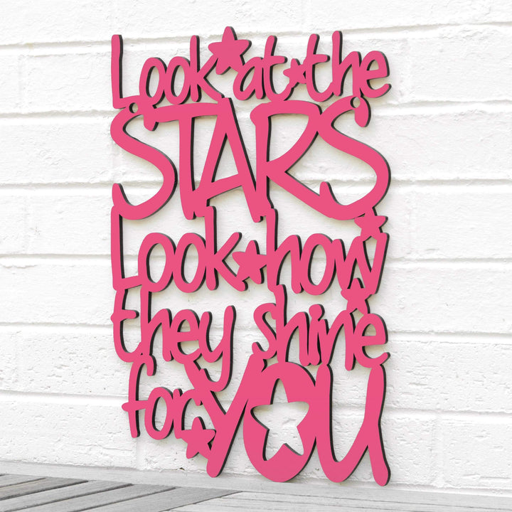 Spunky Fluff Proudly handmade in South Dakota, USA Medium / Magenta "Look At The Stars" Wall Décor (From Coldplay&