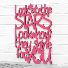 Load image into Gallery viewer, Spunky Fluff Proudly handmade in South Dakota, USA Medium / Magenta &quot;Look At The Stars&quot; Wall Décor (From Coldplay&#39;s &quot;Yellow&quot;)
