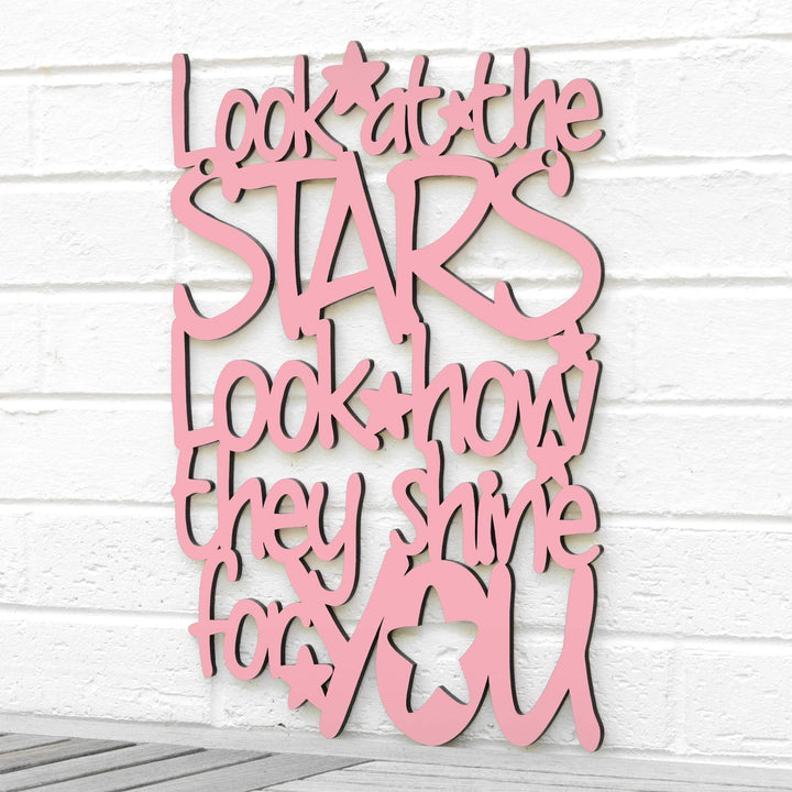 Spunky Fluff Proudly handmade in South Dakota, USA Medium / Pink "Look At The Stars" Wall Décor (From Coldplay&