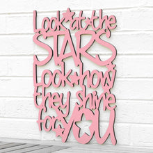 Load image into Gallery viewer, Spunky Fluff Proudly handmade in South Dakota, USA Medium / Pink &quot;Look At The Stars&quot; Wall Décor (From Coldplay&#39;s &quot;Yellow&quot;)
