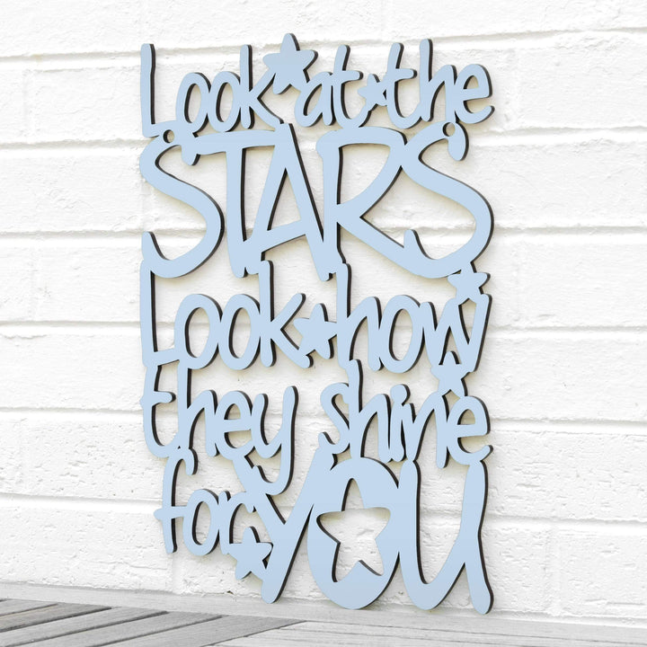 Spunky Fluff Proudly handmade in South Dakota, USA Medium / Powder "Look At The Stars" Wall Décor (From Coldplay&
