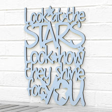 Load image into Gallery viewer, Spunky Fluff Proudly handmade in South Dakota, USA Medium / Powder &quot;Look At The Stars&quot; Wall Décor (From Coldplay&#39;s &quot;Yellow&quot;)

