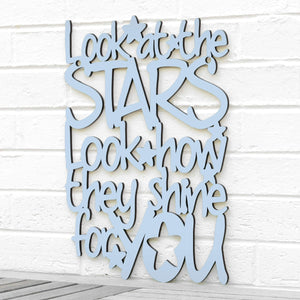 Spunky Fluff Proudly handmade in South Dakota, USA Medium / Powder "Look At The Stars" Wall Décor (From Coldplay's "Yellow")