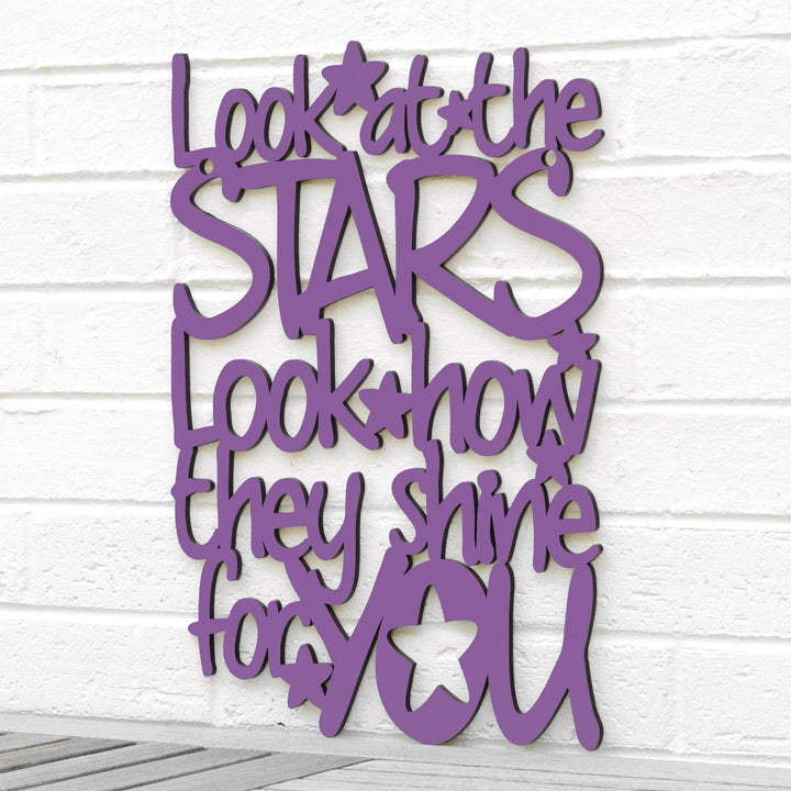 Spunky Fluff Proudly handmade in South Dakota, USA Medium / Purple "Look At The Stars" Wall Décor (From Coldplay&