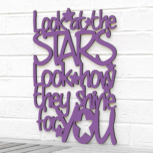 Spunky Fluff Proudly handmade in South Dakota, USA Medium / Purple "Look At The Stars" Wall Décor (From Coldplay's "Yellow")