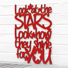 Load image into Gallery viewer, Spunky Fluff Proudly handmade in South Dakota, USA Medium / Red &quot;Look At The Stars&quot; Wall Décor (From Coldplay&#39;s &quot;Yellow&quot;)
