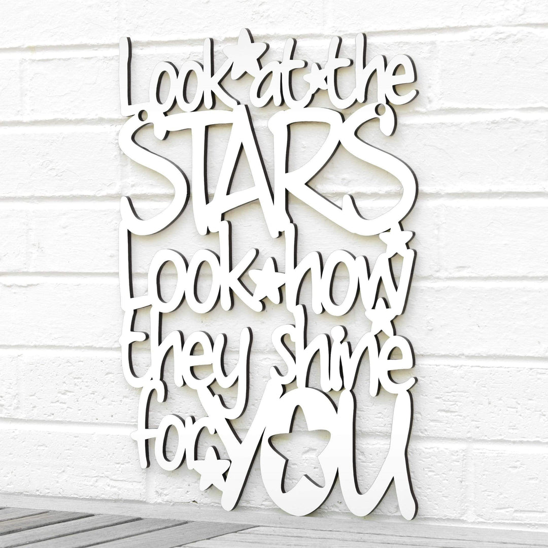 Spunky Fluff Proudly handmade in South Dakota, USA Medium / White "Look At The Stars" Wall Décor (From Coldplay&
