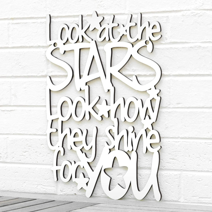 Spunky Fluff Proudly handmade in South Dakota, USA Medium / White "Look At The Stars" Wall Décor (From Coldplay&