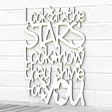 Load image into Gallery viewer, Spunky Fluff Proudly handmade in South Dakota, USA Medium / White &quot;Look At The Stars&quot; Wall Décor (From Coldplay&#39;s &quot;Yellow&quot;)
