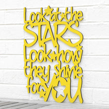Load image into Gallery viewer, Spunky Fluff Proudly handmade in South Dakota, USA Medium / Yellow &quot;Look At The Stars&quot; Wall Décor (From Coldplay&#39;s &quot;Yellow&quot;)
