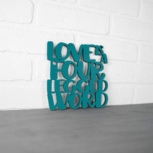 Load image into Gallery viewer, Spunky Fluff Proudly handmade in South Dakota, USA Medium / Teal Love Is A Four-Legged Word

