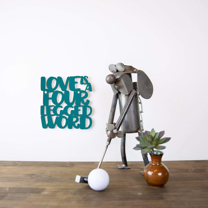 Spunky Fluff Proudly handmade in South Dakota, USA Small / Teal Love Is A Four-Legged Word