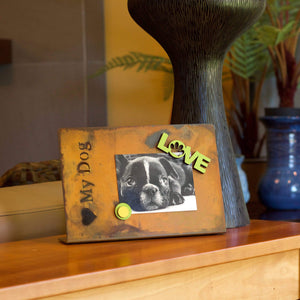 Prairie Dance Proudly Handmade in South Dakota, USA "Love my dog", Magnetic Frame
