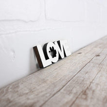 Load image into Gallery viewer, Spunky Fluff Proudly handmade in South Dakota, USA White Love (paw print)-Tiny Word Magnet
