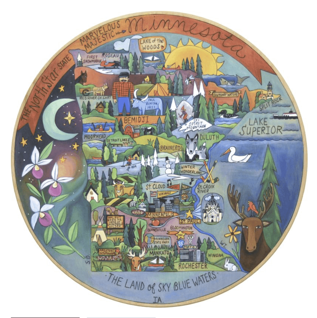 Sticks Mixed Media Majestic Minnesota Lazy Susan