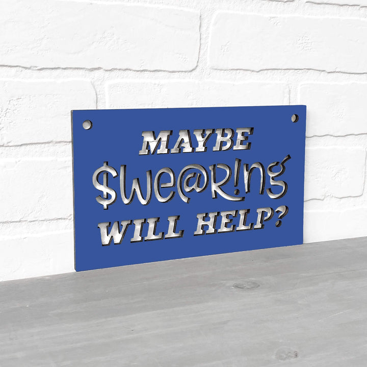 Spunky Fluff Proudly handmade in South Dakota, USA Small / Cobalt Blue Maybe Swearing Will Help