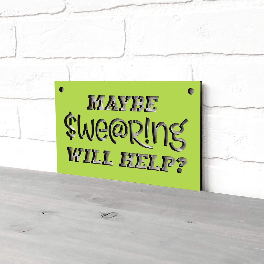 Spunky Fluff Proudly handmade in South Dakota, USA Small / Pear Green Maybe Swearing Will Help