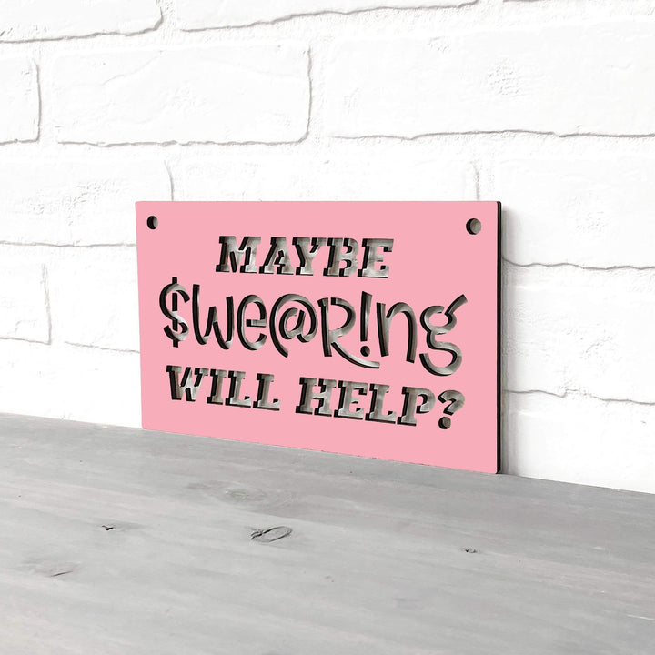 Spunky Fluff Proudly handmade in South Dakota, USA Small / Pink Maybe Swearing Will Help