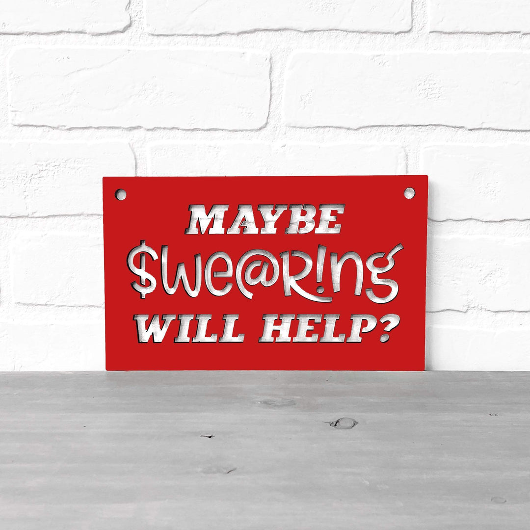 Spunky Fluff Proudly handmade in South Dakota, USA Small / Red Maybe Swearing Will Help