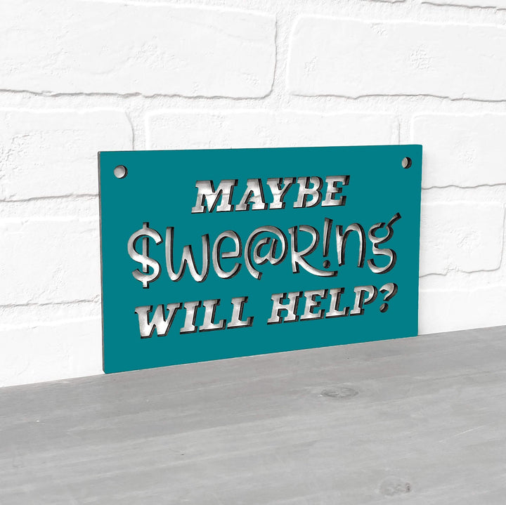 Spunky Fluff Proudly handmade in South Dakota, USA Small / Teal Maybe Swearing Will Help