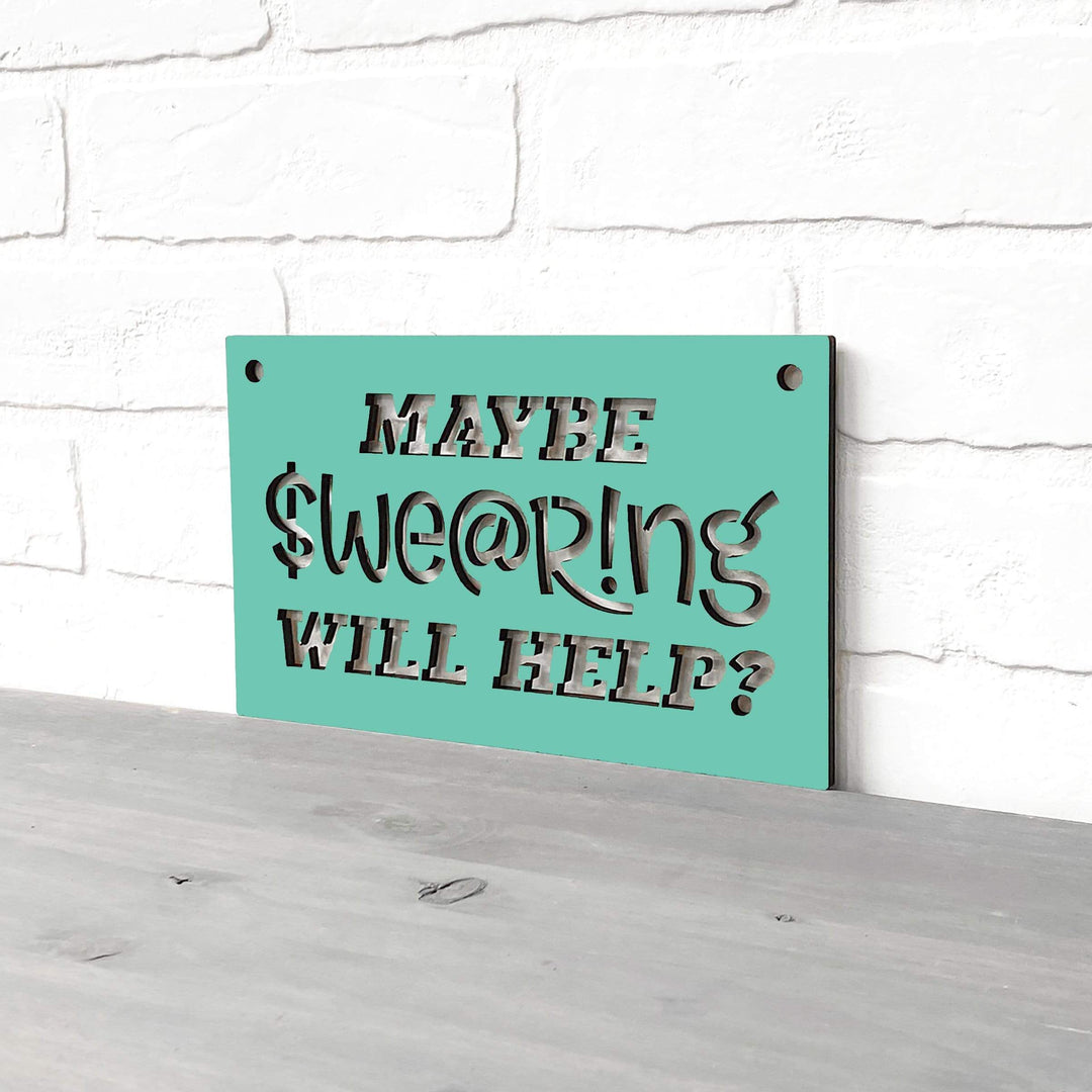 Spunky Fluff Proudly handmade in South Dakota, USA Small / Turquoise Maybe Swearing Will Help