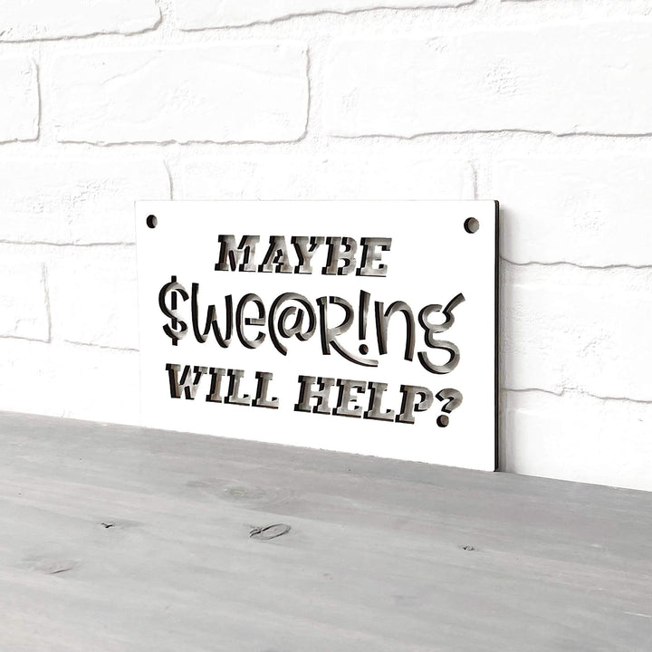 Spunky Fluff Proudly handmade in South Dakota, USA Small / White Maybe Swearing Will Help