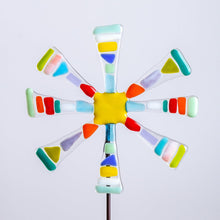 Load image into Gallery viewer, 8 Petals Design Proudly Handmade in South Carolina, USA Medium Fused Glass Garden Stake
