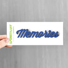 Load image into Gallery viewer, Spunky Fluff Proudly handmade in South Dakota, USA Cobalt Blue Memories-Tiny Word Magnet
