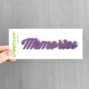 Spunky Fluff Proudly handmade in South Dakota, USA Purple Memories-Tiny Word Magnet