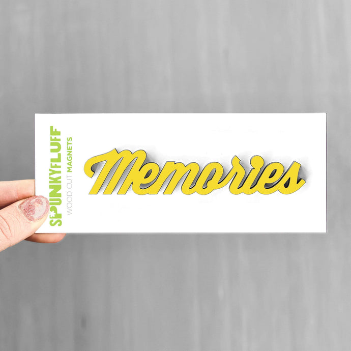 Spunky Fluff Proudly handmade in South Dakota, USA Yellow Memories-Tiny Word Magnet