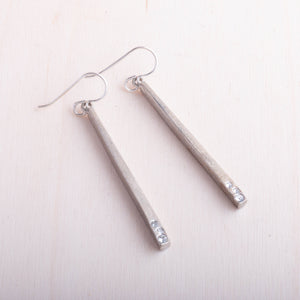 Rook + Crow Monolith Earrings - Antiqued Silver