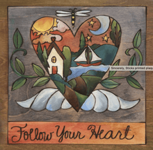 Load image into Gallery viewer, Sticks Wall Art My Heart&#39;s at the Lake 9&quot; x 9&quot; Plaque
