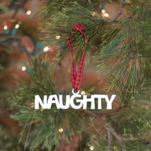Load image into Gallery viewer, Spunky Fluff Proudly handmade in South Dakota, USA Ornament / White Naughty Tiny Word Ornament
