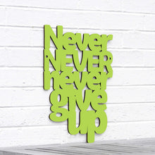 Load image into Gallery viewer, Spunky Fluff Proudly handmade in South Dakota, USA Medium / Pear Green Never Never Never Give Up
