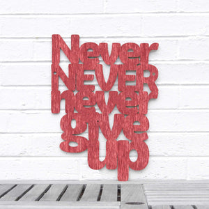 Spunky Fluff Proudly handmade in South Dakota, USA Medium / Weathered Red Never Never Never Give Up