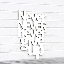 Load image into Gallery viewer, Spunky Fluff Proudly handmade in South Dakota, USA Medium / White Never Never Never Give Up
