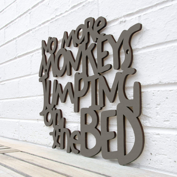 Spunky Fluff Proudly handmade in South Dakota, USA Medium / Charcoal Gray No More Monkeys Jumping on the Bed
