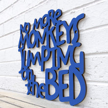 Load image into Gallery viewer, Spunky Fluff Proudly handmade in South Dakota, USA Medium / Cobalt Blue No More Monkeys Jumping on the Bed
