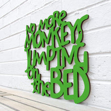Load image into Gallery viewer, Spunky Fluff Proudly handmade in South Dakota, USA Medium / Grass Green No More Monkeys Jumping on the Bed
