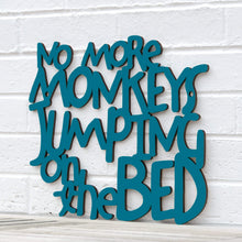 Load image into Gallery viewer, Spunky Fluff Proudly handmade in South Dakota, USA Medium / Teal No More Monkeys Jumping on the Bed
